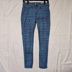Rag & Bone Blue Tweed Print Skinny Jeans 28 Rn #108879